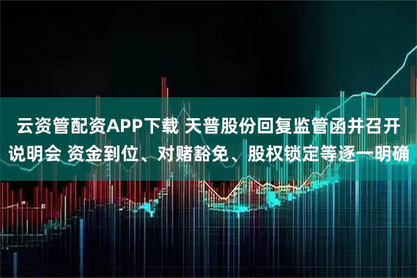 云资管配资APP下载 天普股份回复监管函并召开说明会 资金到位、对赌豁免、股权锁定等逐一明确