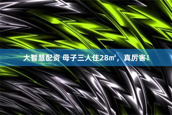 大智慧配资 母子三人住28㎡，真厉害！